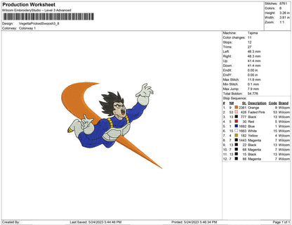 Vegeta Pricked Swoosh