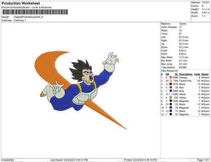 Vegeta Pricked Swoosh
