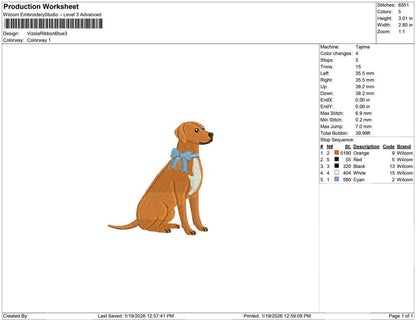 Vizsla Ribbon Blue
