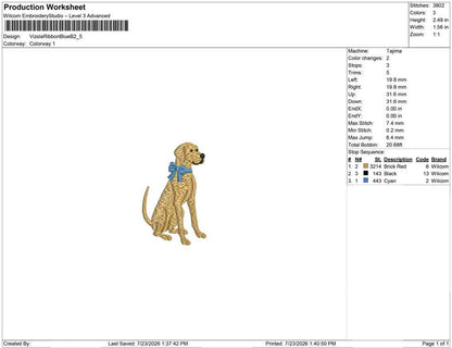 Vizsla Ribbon Blue B