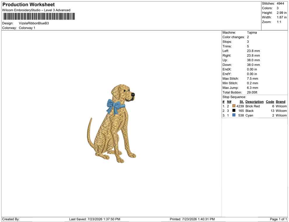 Vizsla Ribbon Blue B