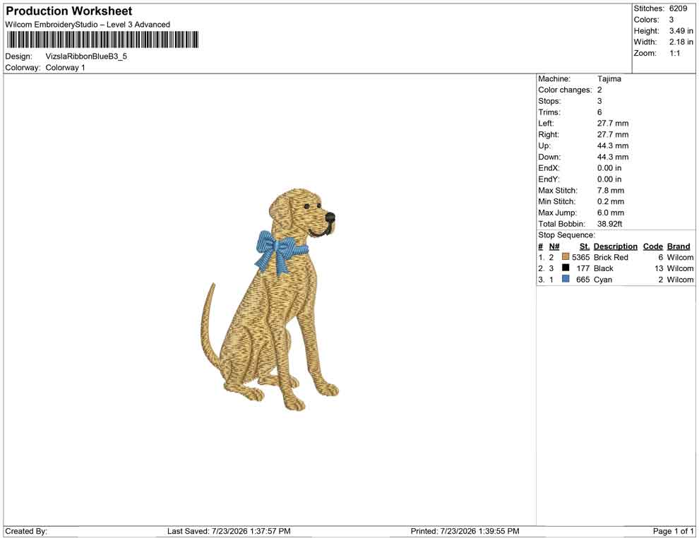 Vizsla Ribbon Blue B