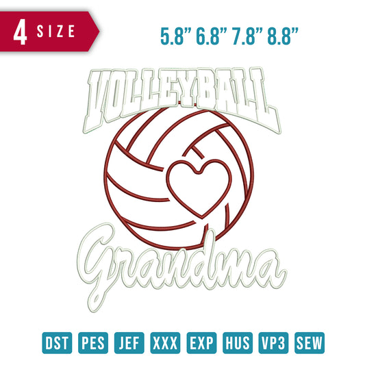 Volley Ball Grandma Applique