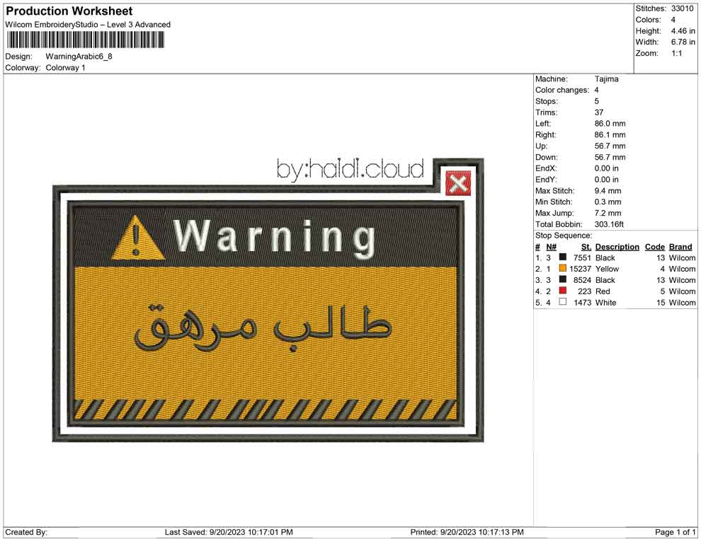 Warning Arabic