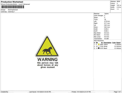 Warning Horse