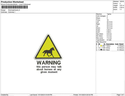 Warning Horse