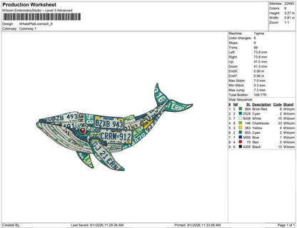 Whale Plat License