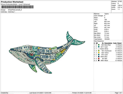 Whale Plat License