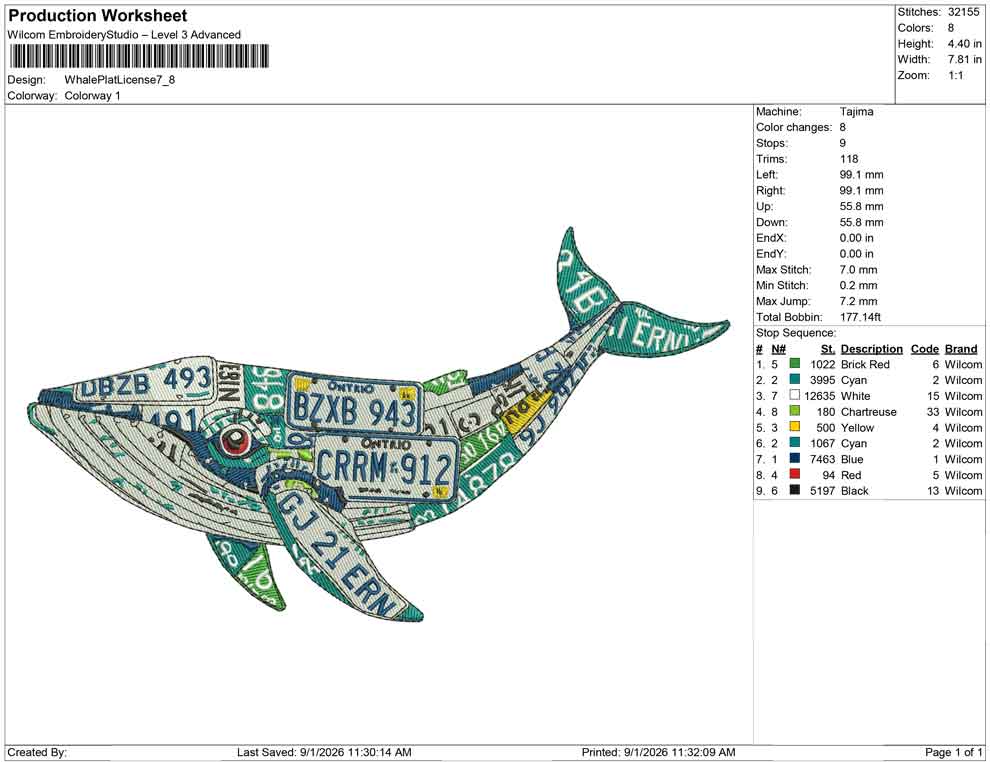 Whale Plat License