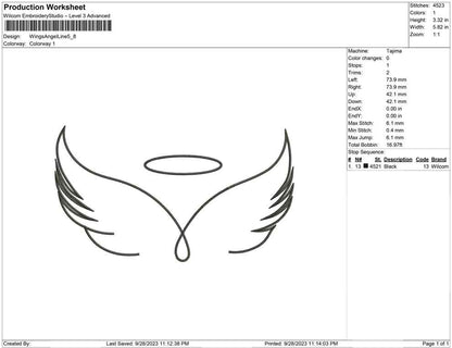 Wings angel line art