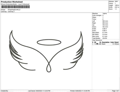 Wings angel line art