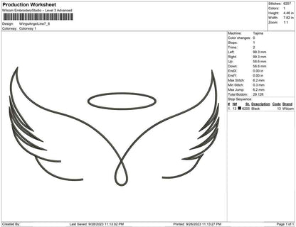 Wings angel line art