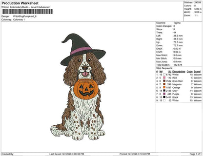 Witch Dog Pumpkin