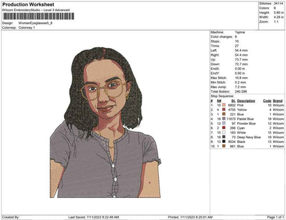 Woman eyeglasses