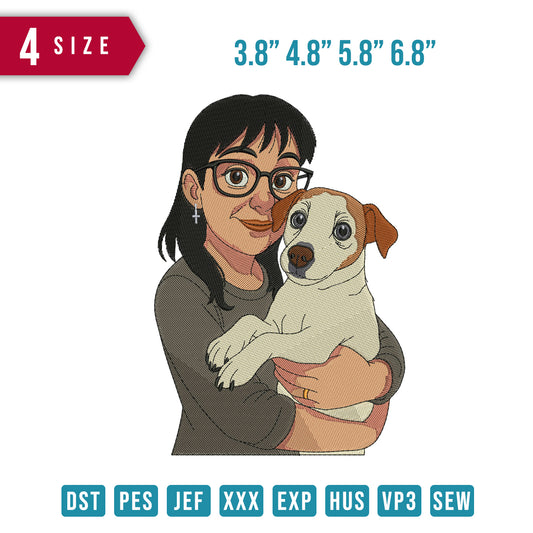 Woman Hug Dog