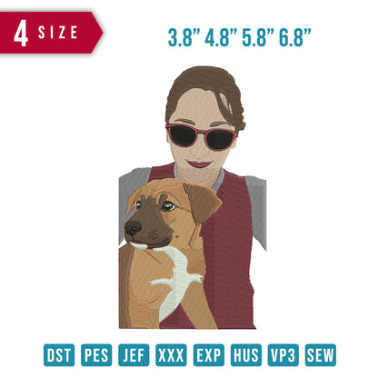 Women Glasses And Dog