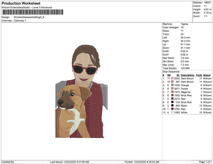 Women Glasses And Dog