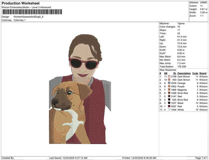 Women Glasses And Dog