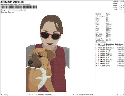 Women Glasses And Dog