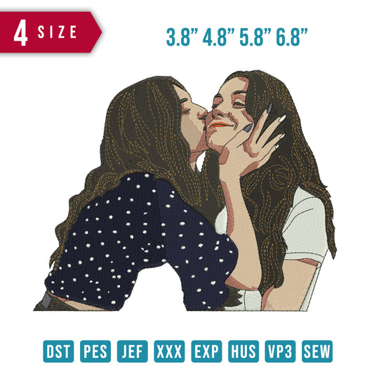Women kissing