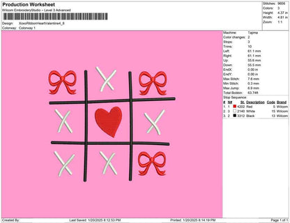Xoxo Ribbon Heart Valentine