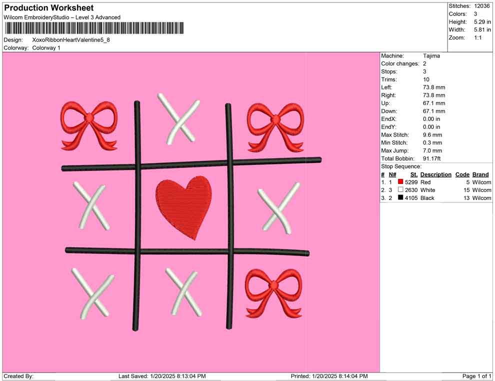 Xoxo Ribbon Heart Valentine