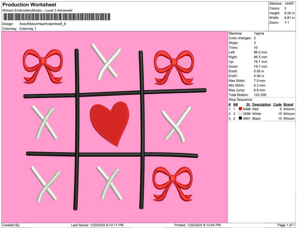 Xoxo Ribbon Heart Valentine