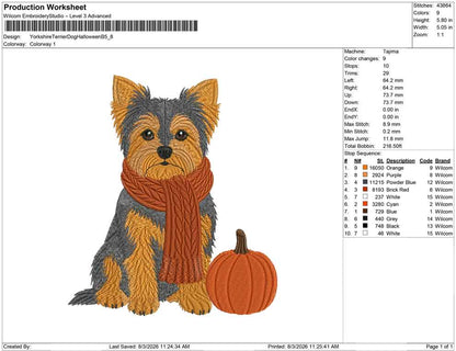 Yorkshire Terrier Dog Halloween B