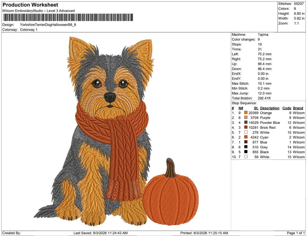 Yorkshire Terrier Dog Halloween B