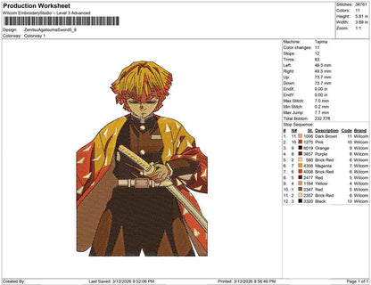Zenitsu Agatsuma Sword