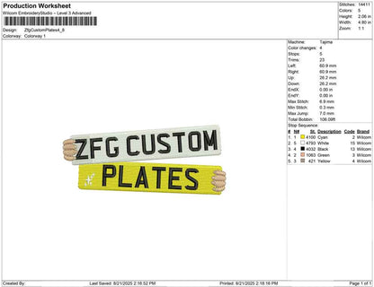 Zfg Custom Plates