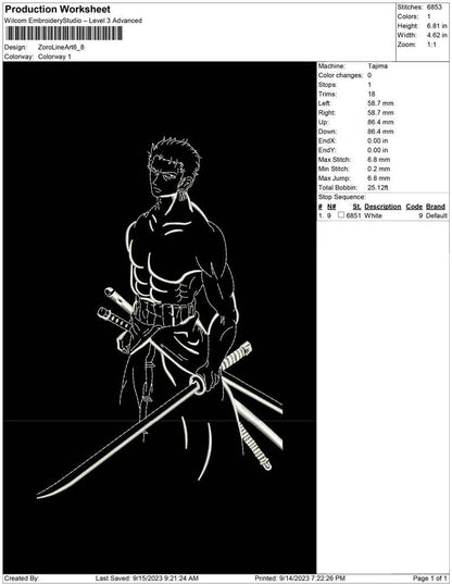 Zoro Line Art