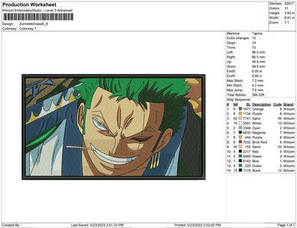Zoro bite the grass
