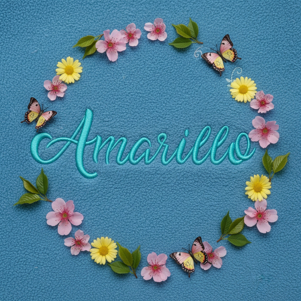 Amarillo font Bx embroidery