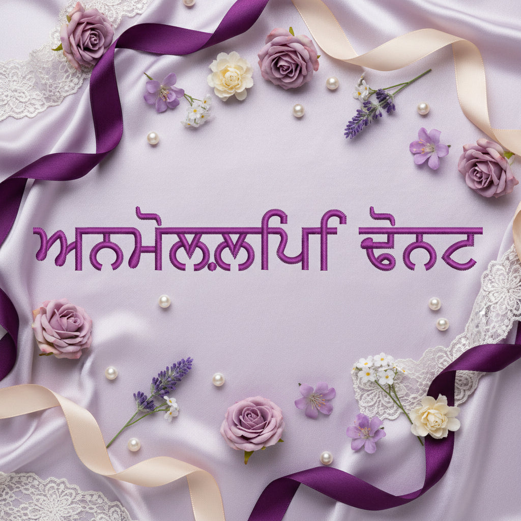 Purple Punjabi text 'ल्िक्या स्से' in stylized Devanagari script on a plain white background.