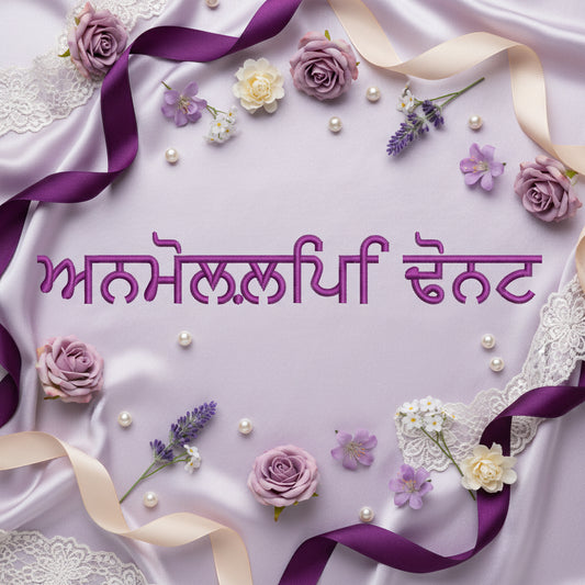 Purple Punjabi text 'ल्िक्या स्से' in stylized Devanagari script on a plain white background.