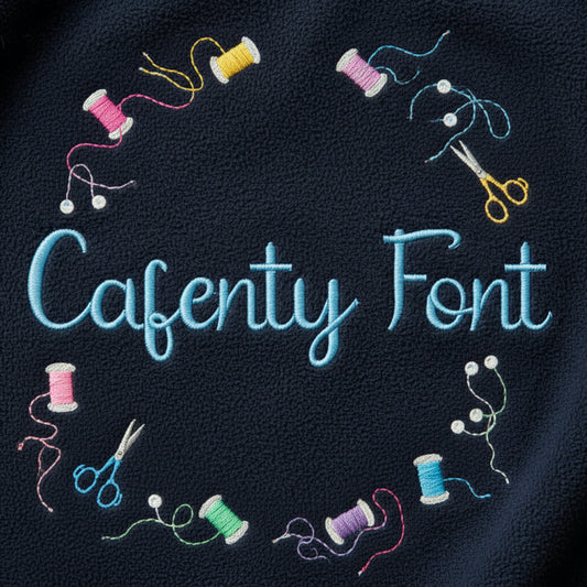 Cafenty Font embroidery