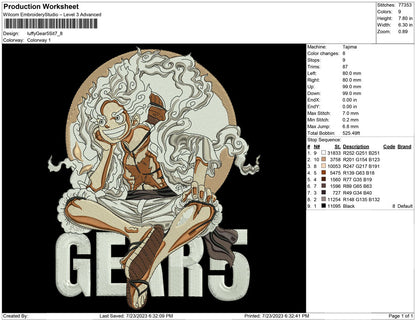 Luffy Gear 5 Sitting