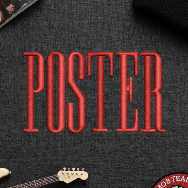Poster Regular font embroidery