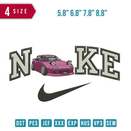 Nike pink car unique Swoosh big