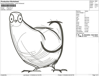 1 Pigeon Line Art
