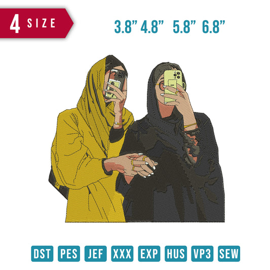 2 women Hijab Selfie