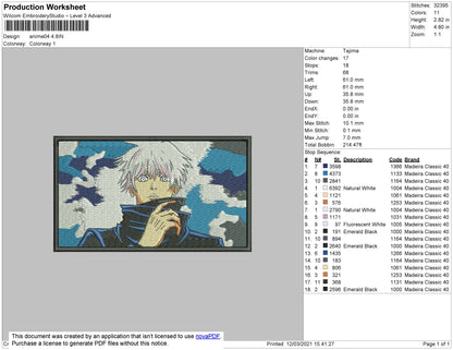 Anime 03 Rectangle Embroidery 4 size