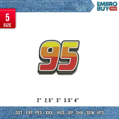95 logo embroidery design