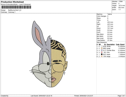 Bad Bunny full color