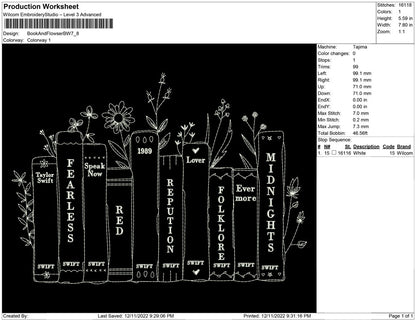 Book And Flower black white
