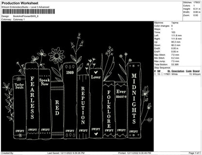 Book And Flower black white