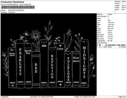 Book And Flower black white
