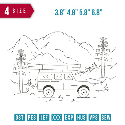 Car Adventure line Art