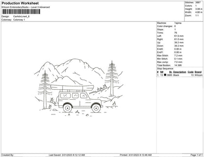 Car Adventure line Art